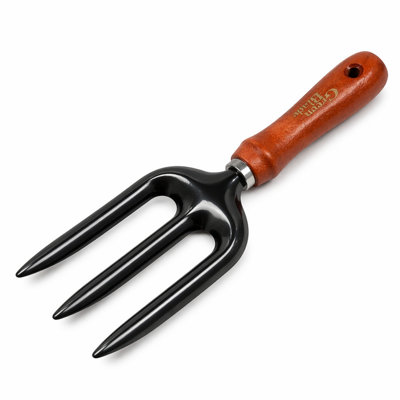 Heavy Duty Garden Hand Fork, Strong Steel Tines With Ergonomic Wooden ...