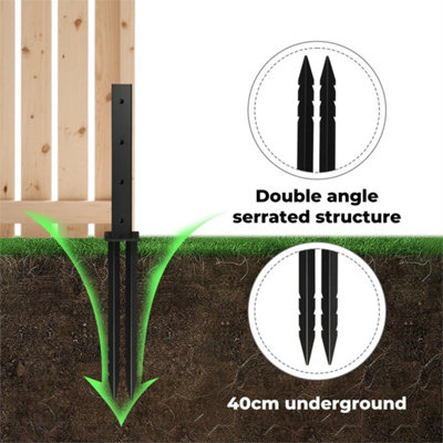 Heavy Duty Garden Metal Fence Post Repair Stake Anchor Ground Spike