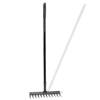 Heavy Duty Garden Rake 12 Teeth Carbon Steel Head with Long Handle
