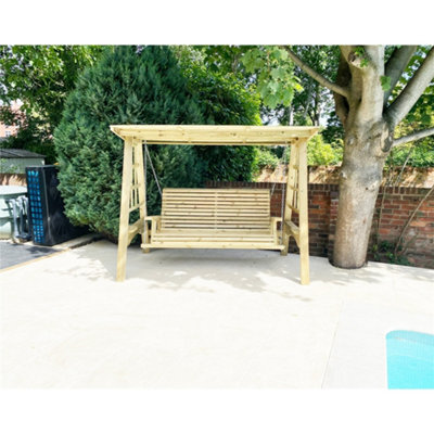 B&q wooden deals garden swing bench