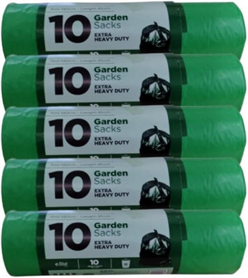 Heavy Duty Green Garden Sacks 140cm Rim 85cm Length Durable Garden Waste Disposal Bags for Household & Commercial Use (Pack of 5)