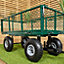 Heavy Duty Green Metal Garden Festival Cart Truck Trolley Wheelbarrow