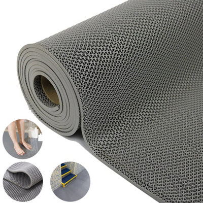 Heavy Duty Grey PVC Drainage Mat 0.9m x 4m - Non-Slip for Wet Areas ...