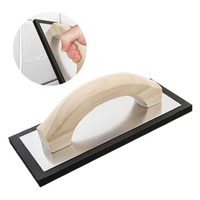 Heavy Duty Grout Float Trowel Tiling Hand Tool Wooden Reinforced Grip Handle For Builders & Diy Jobs