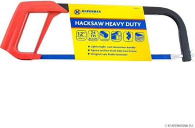 Heavy Duty Hacksaw 300Mm Durable Handle Blade Tool 24 Tpi Lightweight 12 Inch