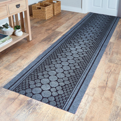 Heavy-Duty Hallway Runner - Protect floors from rain, mud, and dirt with slip-resistant construct - 67 x150cm - Grey