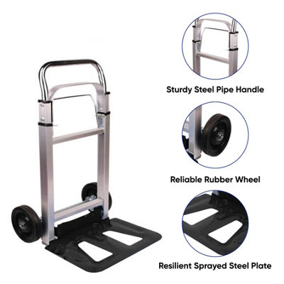 Heavy Duty Hand Truck Foldable Trolley  2 Wheel Luggage Cart - 6