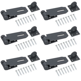 Heavy Duty Hasp and Staple Security Lock for Sheds Doors Gates 6pk