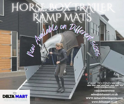 Heavy Duty Horse Box Trailer Ramp Mat 110cm x 135cm x 20mm Ribbed Non ...