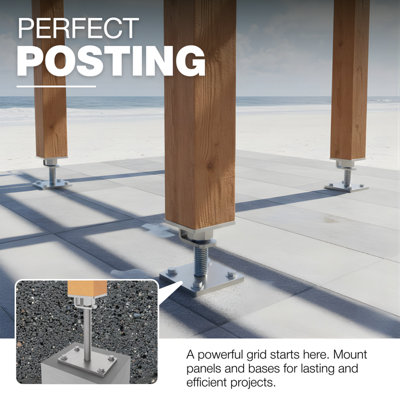 Heavy Duty Hot Dip Galvanised Bolt Down Adjustable Post Support ...