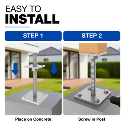 Heavy Duty Hot Dip Galvanised Bolt Down Adjustable Post Support ...