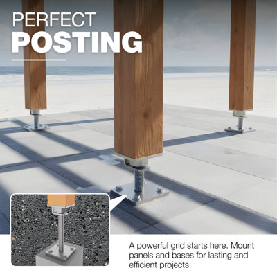 Heavy Duty Hot Dip Galvanised Bolt Down Adjustable Post Support ...