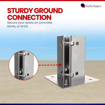 Heavy Duty Hot Dip Galvanised Bolt Down Post Support - Square Post ...