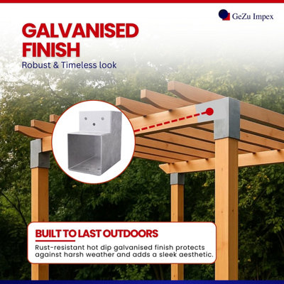 Heavy Duty Hot Dip Galvanised Pergola L Shape Post Connector - 71 x 71 ...