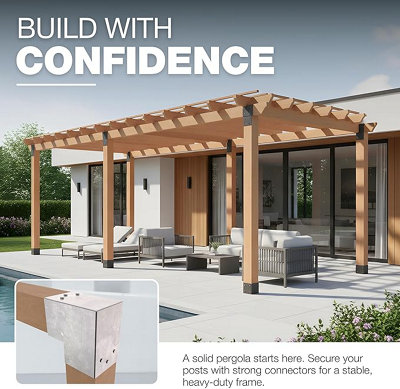 Heavy Duty Hot Dip Galvanised Pergola L Shape Post Connector - 71 x 71 mm