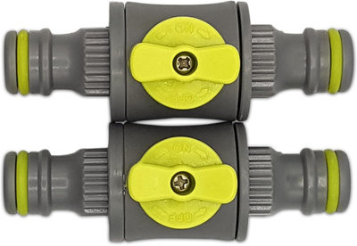 Heavy Duty in-Line quick release shut off valve kit compatible with Hozelock Pack of 2- Fits all Hozelock Female Connectors - 5