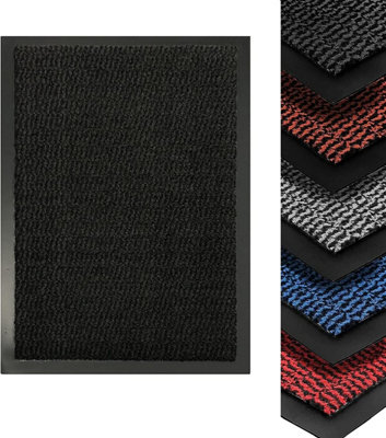 Heavy Duty Indoor & Outdoor Rubber Non-Slip Absorbent Barrier Mat - Anthracite 120 x 180 cm