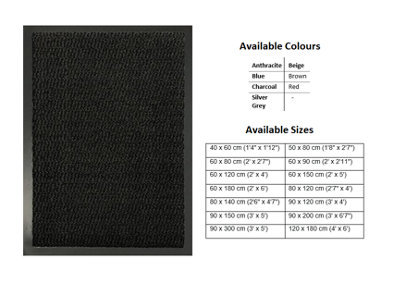Heavy Duty Indoor & Outdoor Rubber Non-Slip Absorbent Barrier Mat - Anthracite 50 x 80 cm - 4
