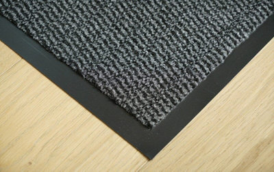 Heavy Duty Indoor & Outdoor Rubber Non-Slip Absorbent Barrier Mat - Anthracite 60 x 90 cm