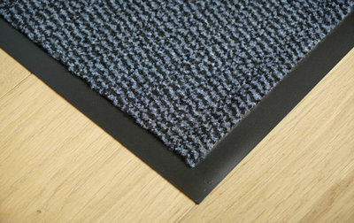 Heavy Duty Indoor & Outdoor Rubber Non-Slip Absorbent Barrier Mat - Blue 80 x 140 cm