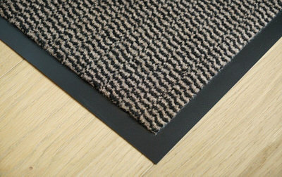 Heavy Duty Indoor & Outdoor Rubber Non-Slip Absorbent Barrier Mat - Brown 90 x 300 cm