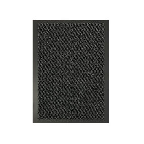 Heavy Duty Indoor & Outdoor Rubber Non-Slip Absorbent Barrier Mat - Charcoal 50 x 80 cm