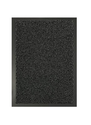 Heavy Duty Indoor & Outdoor Rubber Non-Slip Absorbent Barrier Mat - Charcoal 60 x 90 cm