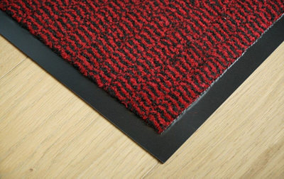 Heavy Duty Indoor & Outdoor Rubber Non-Slip Absorbent Barrier Mat - Red 120 x 180 cm