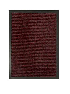 Heavy Duty Indoor & Outdoor Rubber Non-Slip Absorbent Barrier Mat - Red 60 x 150 cm