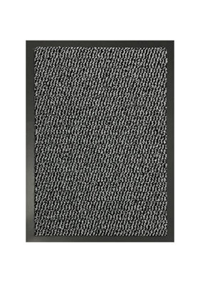 Heavy Duty Indoor & Outdoor Rubber Non-Slip Absorbent Barrier Mat - Silver Grey 90 x 150 cm