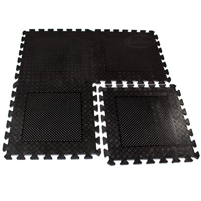 Heavy Duty Interlocking Rubber Gym Mats Garage Flooring Tiles Commercial 4pcs - 7
