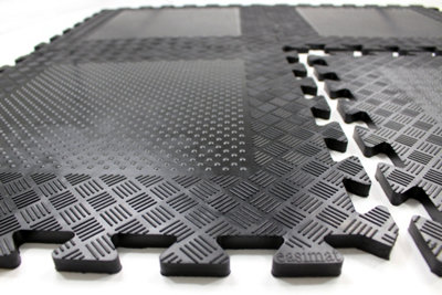 Heavy Duty Interlocking Rubber Gym Mats Garage Flooring Tiles Commercial 4pcs - 8