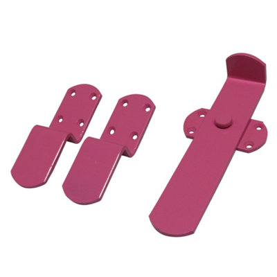 Heavy Duty Kick Over Latch - Pink (Stable Door Kickover Catch Gate Lock)