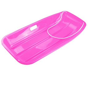 Heavy Duty Kids & Adults Snow Sled - Winter Snow Sledge (Pink)
