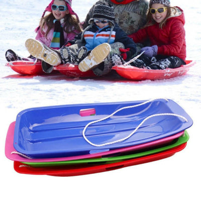 Heavy Duty Kids & Adults Snow Sled - Winter Snow Sledge (Pink)