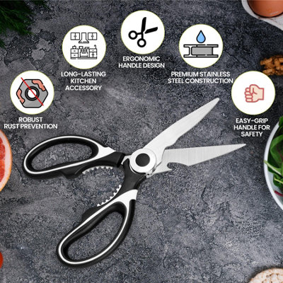 Heavy Duty Kitchen Scissors with Protective Cover Multipurpose Cooking ...