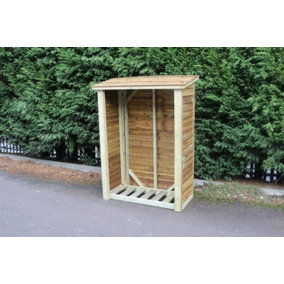 Heavy Duty Log store 6ft High X 4ft Wide - Outdoor Firewood, log, Kindling Storage Shelter, Wooden garden timber log store