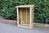 Heavy Duty Log Store - Outdoor Firewood Wooden Garden Timber Log Store - L60 x W120 x H180 cm - Minimal Assembly Required