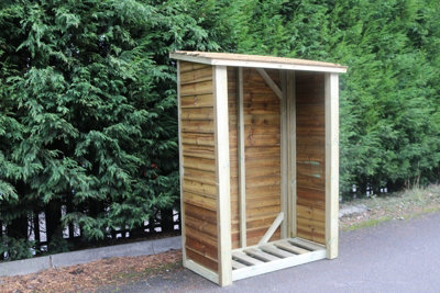 Heavy Duty Log Store - Outdoor Firewood Wooden Garden Timber Log Store - L60 x W120 x H180 cm - Minimal Assembly Required - 5