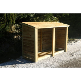 Heavy Duty Log Store - Outdoor Firewood Wooden Garden Timber Log Store - L60 x W180 x H120 cm - Minimal Assembly Required
