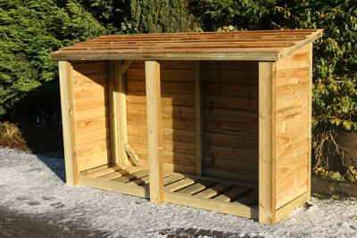 Heavy Duty Log Store - Timber - L67 x W190 x H150 cm - Minimal Assembly Required - 5