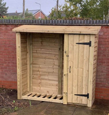 HEAVY DUTY LOGSTORE WITH TOOL SHED 6X6 (HEIGHT FT X WIDTH FT)