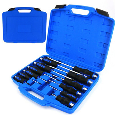Heavy Duty Magnetic Screwdriver Set Anti-Slip Slotted Cross-Head Tool Box