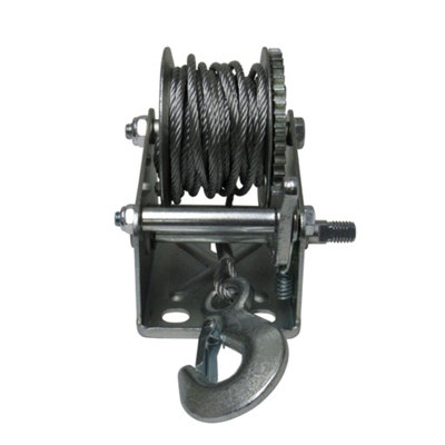 Heavy Duty Manual Hand Winch Wire Rope Hook 800LB / 362KG (Boat Trailer ...