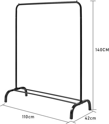 Heavy Duty Metal Clothes Rail Stand Hanging Storage Shelf Bedroom ...