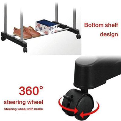 Heavy Duty Metal Clothes Rail Storage Garment Shelf Hanging Display ...