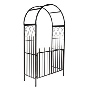 Heavy Duty Metal Dorchester Garden Arch and Gates Arbour Climbing Rose Plant Support