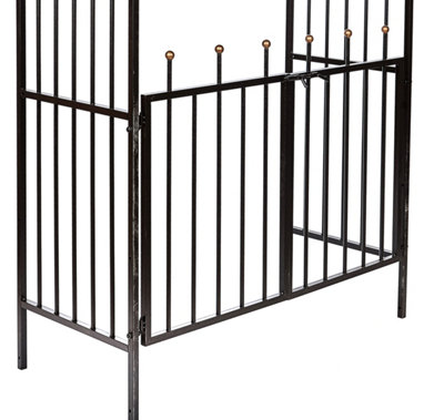 Heavy Duty Metal Dorchester Garden Arch and Gates Arbour Climbing Rose Plant Support - 3