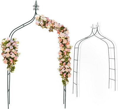 Heavy Duty Metal Garden Arch Tubular Rose Climbing Plants Archway ...