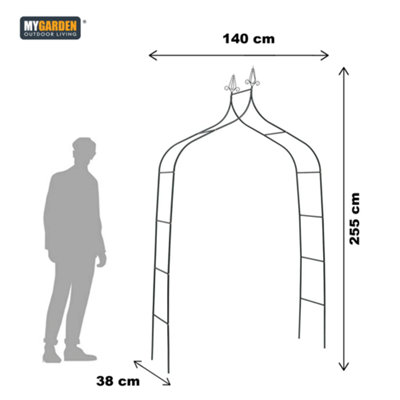 Heavy Duty Metal Garden Arch Tubular Rose Climbing Plants Archway ...